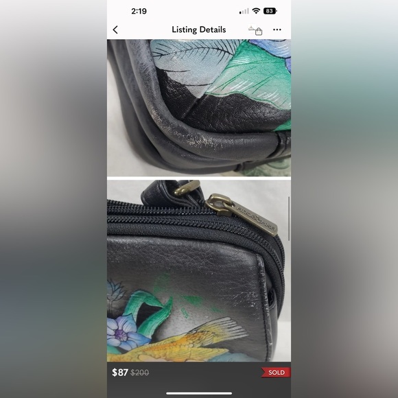 Anuschka Bag Vintage hand painted Bouquet Birds Flowers crossbody - Picture 16 of 16